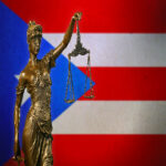 Puerto Rico flag and attorney sculpture